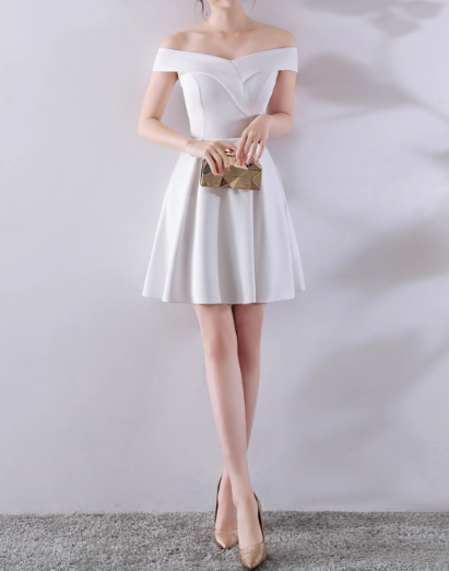 Simple Off Shoulder Dress Elegant Banquet Dress ED01185