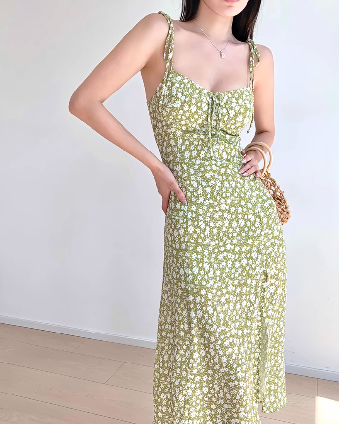 French print suspender dress ED01191