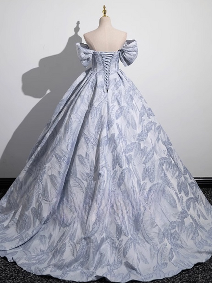 A-Line Strapless Satin Tulle Long Prom Dress, Elegant Formal Dress  ED01228