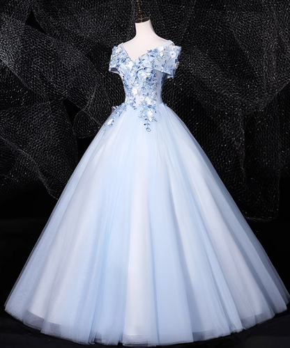 A-line 0ff-the-shoulder Tulle Embroidery Long Prom Dress, Elegant Long Formal Dress ED01261