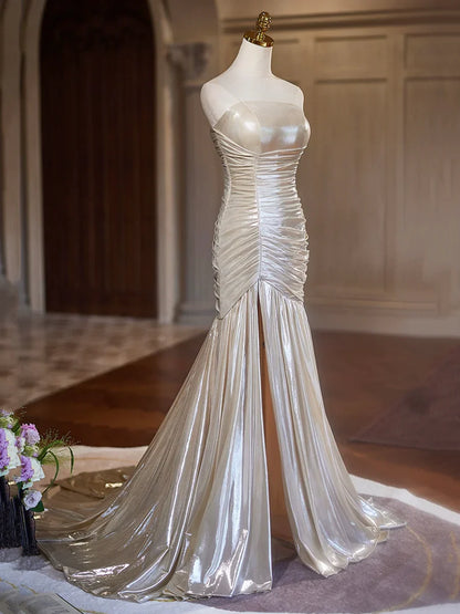 Mermaid Strapless Long Prom Dress, Beautiful Evening Party Dress ED01266