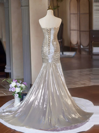 Mermaid Strapless Long Prom Dress, Beautiful Evening Party Dress ED01266