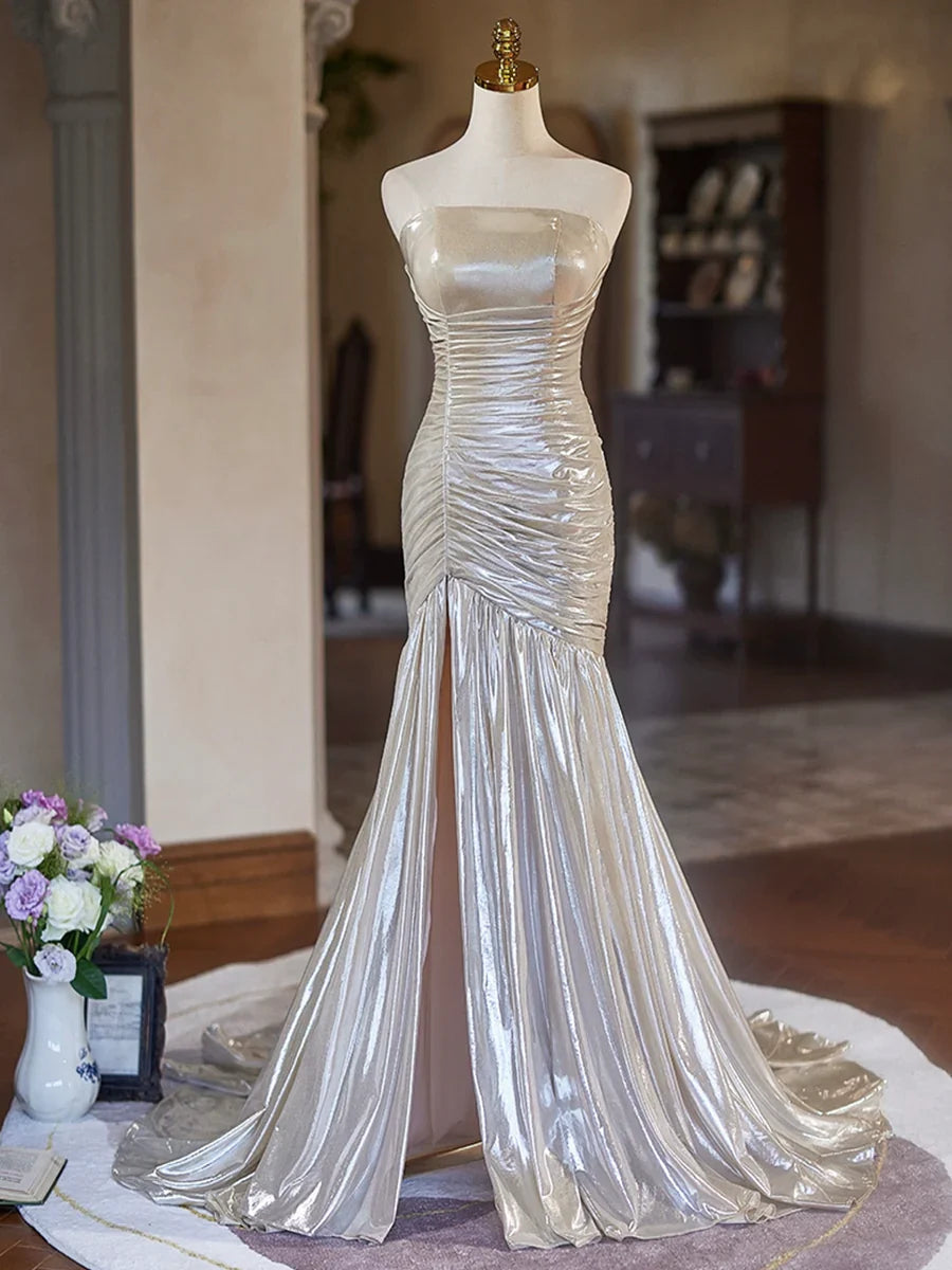 Mermaid Strapless Long Prom Dress, Beautiful Evening Party Dress ED01266