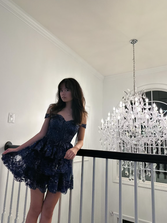 A-Line Sweetheart Tiered Short Homecoming Dress ED01328