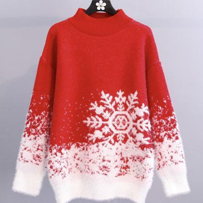 Cute Snowflake Long Sleeve Sweater ED0135