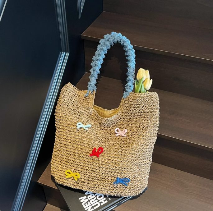 Straw bag beach bag handbag large capacity tote bag ED01431