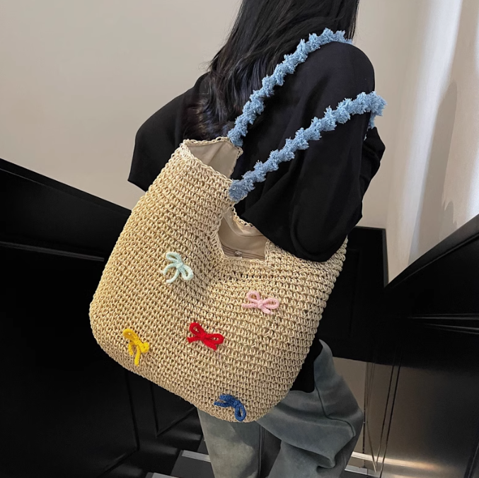 Straw bag beach bag handbag large capacity tote bag ED01431
