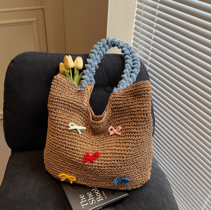 Straw bag beach bag handbag large capacity tote bag ED01431