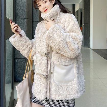 Cute Lamb Fur Padded Coat ED0144
