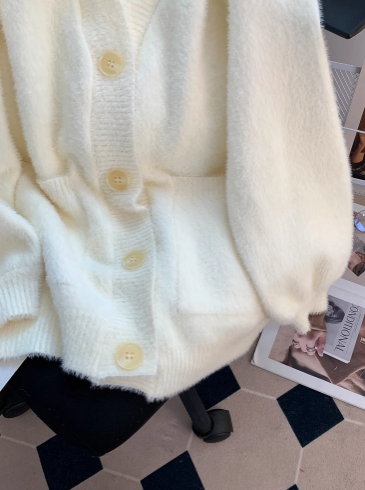 Lazy college style, furry cardigan sweater coat ED0150