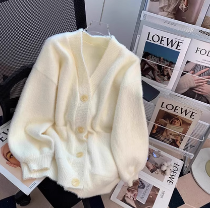 Lazy college style, furry cardigan sweater coat ED0150