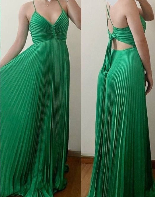 Forest Green Backless Prom Dress for Vegas Pool Party💚 Glam Chiffon Evening Dress for Special Ocassion ED01530