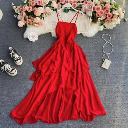 Cute Irregular Lace Up Dress A Line Fashion Dress ED0157