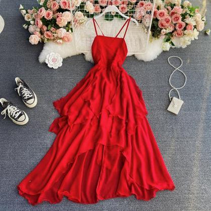 Cute Irregular Lace Up Dress A Line Fashion Dress ED0157