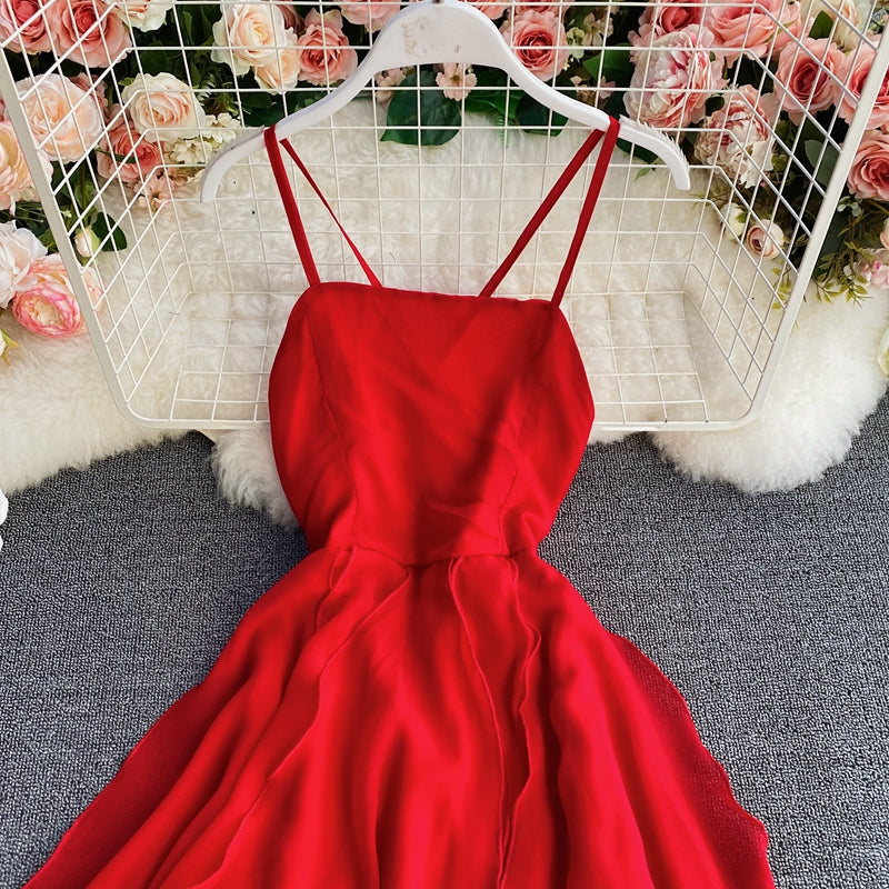 Cute Irregular Lace Up Dress A Line Fashion Dress ED0157