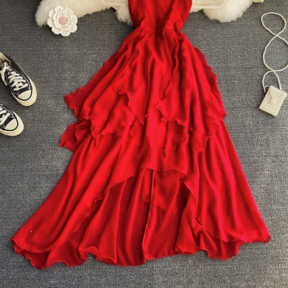 Cute Irregular Lace Up Dress A Line Fashion Dress ED0157