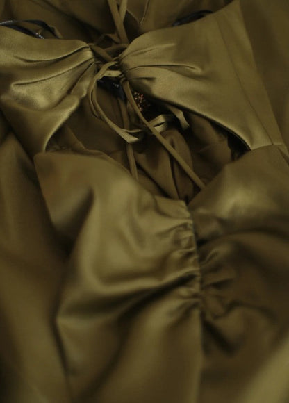 Mermaid V-Neck Satin Long Prom Dress Elegant Spaghetti Strap Formal Dress  ED01584