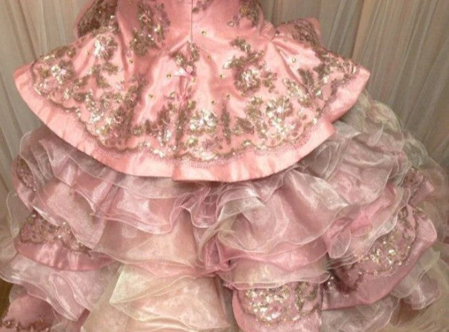Sweet Pink Strapless Satin Tulle Sequin Beaded Diamond Long Ball Gown  ED01585