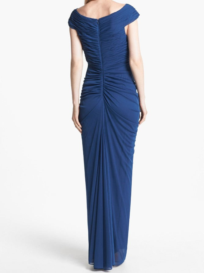 💎Vintage  Midnight Blue Mermaid Gown 🎐V Neck Pretty  Prom Dress for Events&Party ED01598