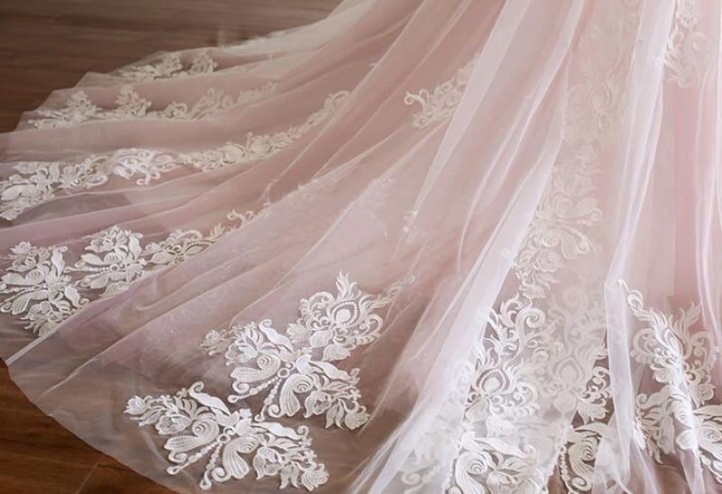 Pink A Line Spaghetti Strap Tulle Beaded Long Prom Dress Sweet Applique Wedding Dress ED01622