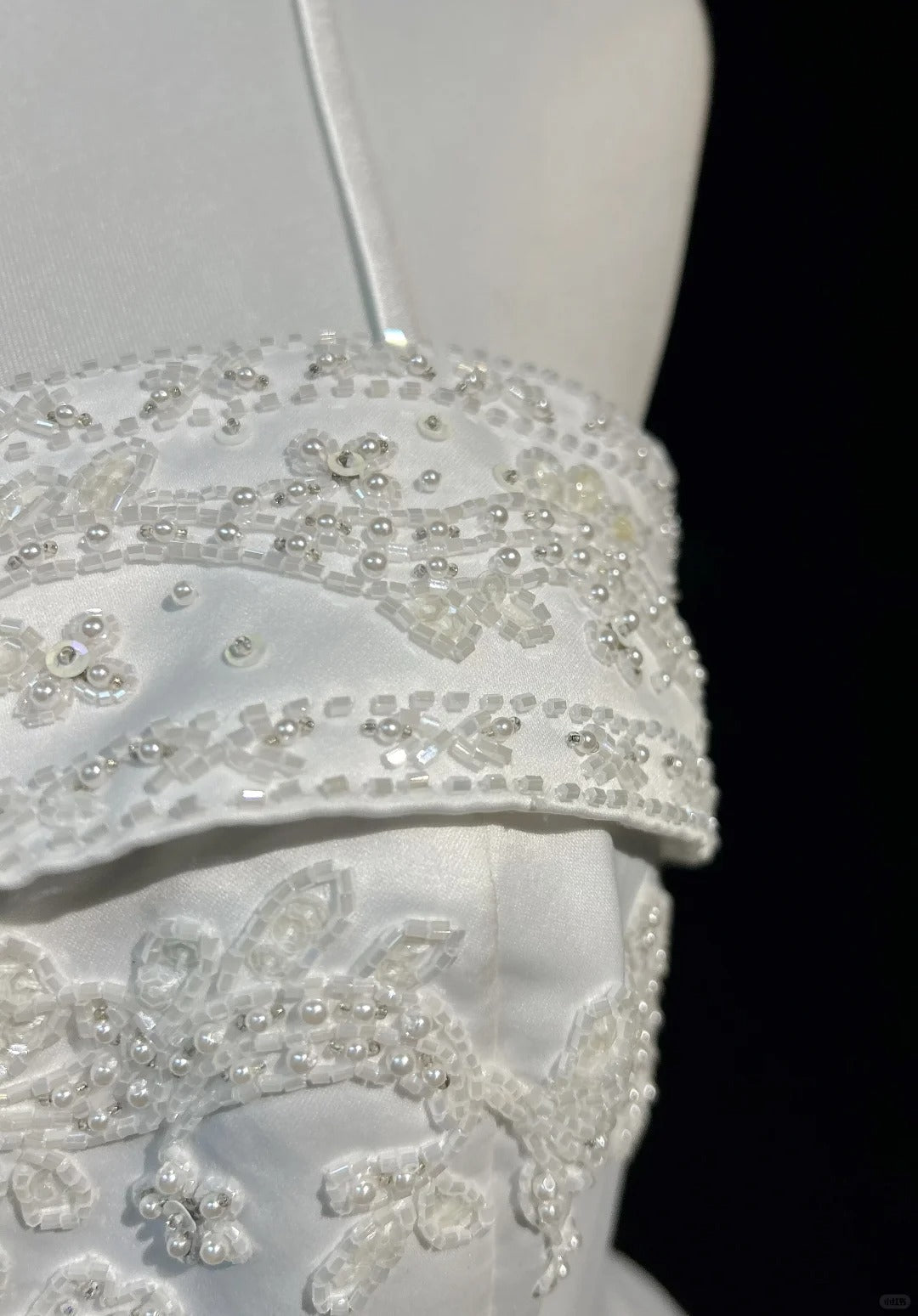 A-Line Spaghetti Strap Beaded Satin Long Prom Dress White Wedding Dress Graduation Prom Dress ED01630