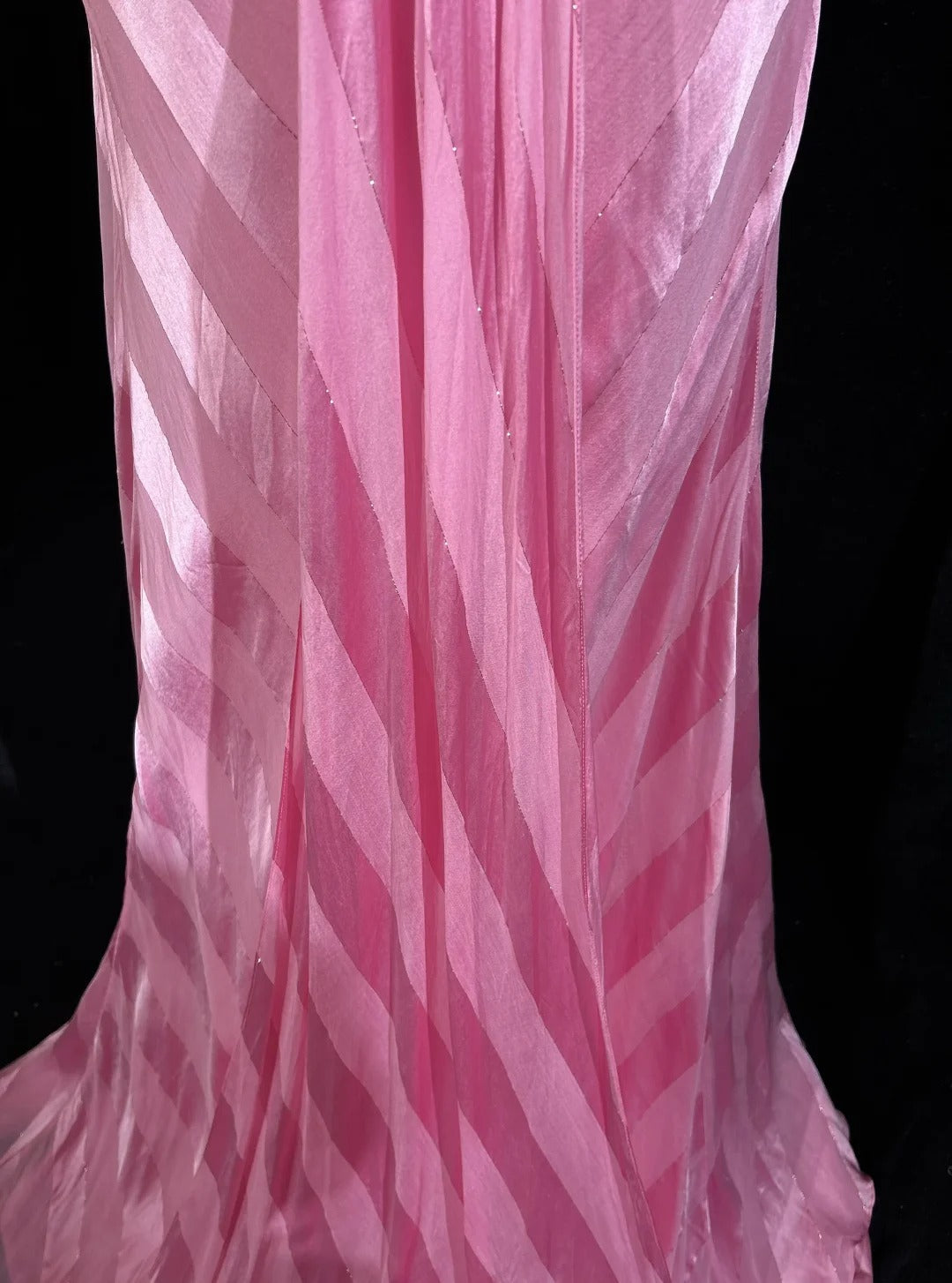 Pink Mermaid Spaghetti Straps Satin Beaded Long Prom Dress Beautiful Bridal Dress ED01632
