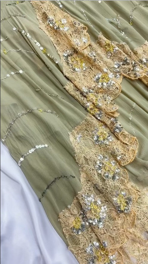 Green Bodycon Dress Beautiful Spaghetti Straps Chiffon Sequin Long Prom Dress Evening Dress ED01673