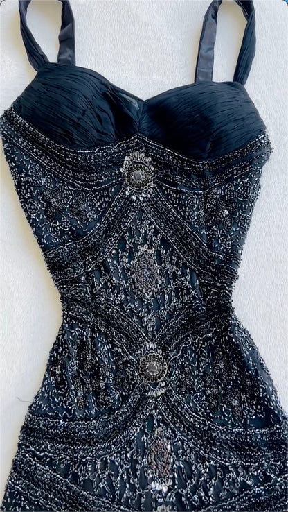 Vintage Yellow Mermaid Tulle Chiffon Long Prom Dress Pretty Birthday Dress ED01679