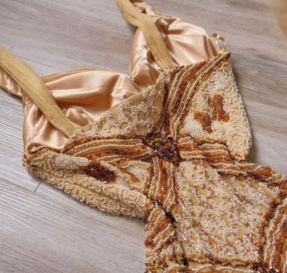 Vintage Yellow Mermaid Tulle Chiffon Long Prom Dress Pretty Birthday Dress ED01679