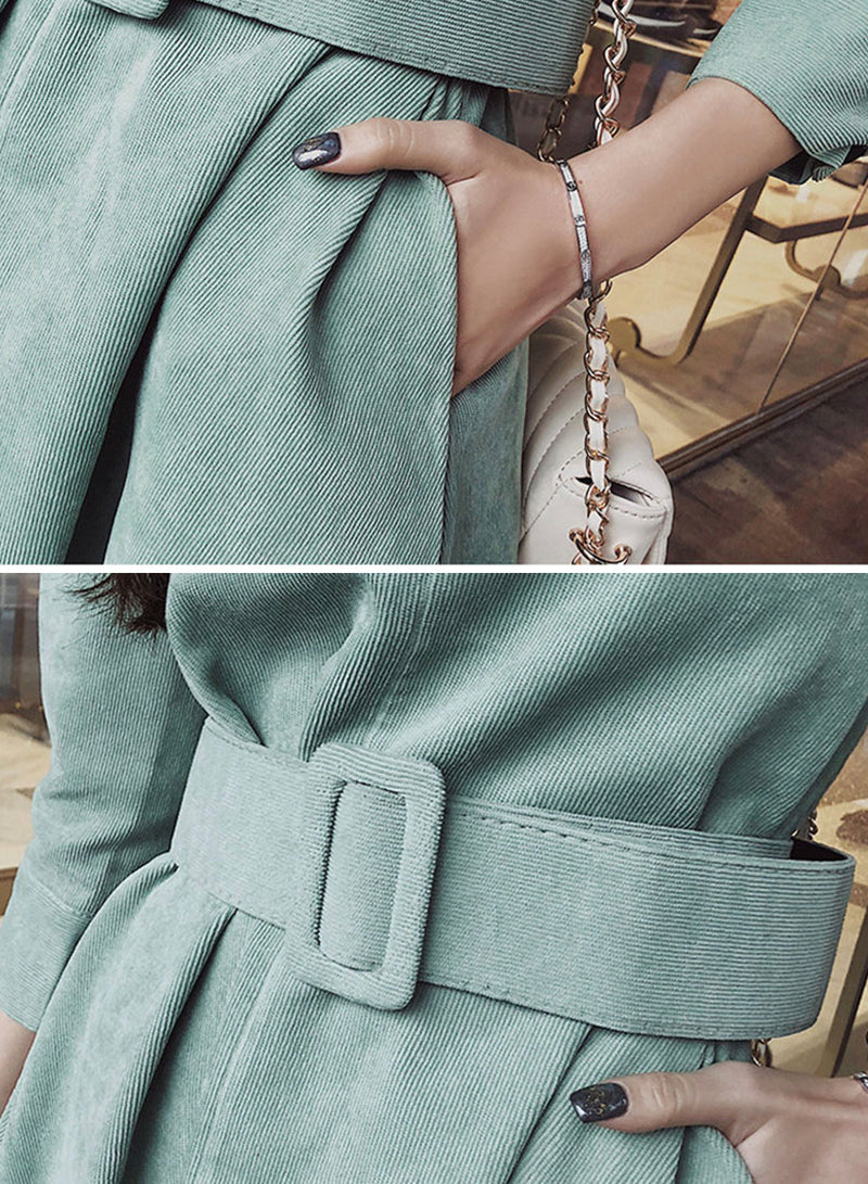 Green A Line Autumn Dress ED0168