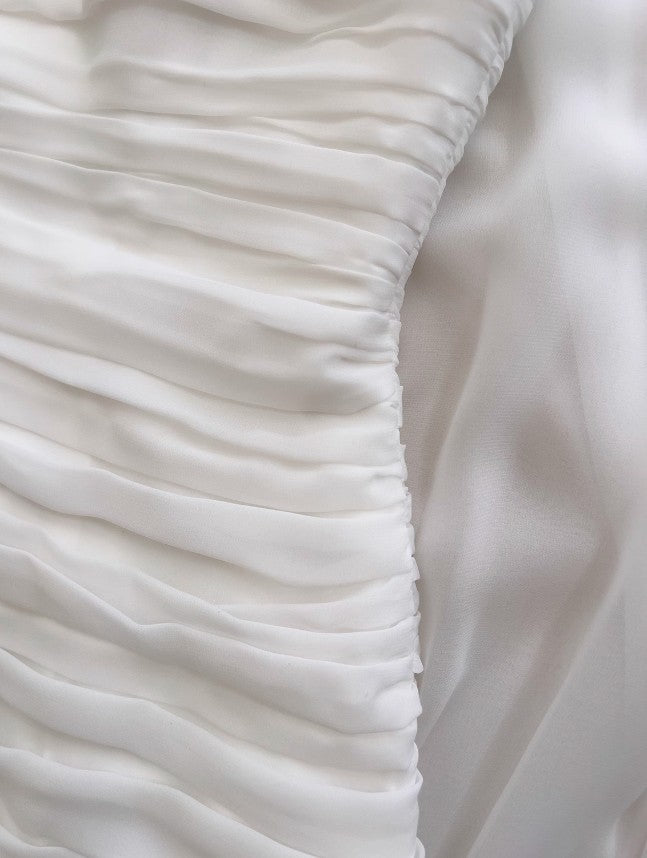 White Bodycon Dress Strapless Chiffon Long Prom Dress Simple Evening Dress ED01714