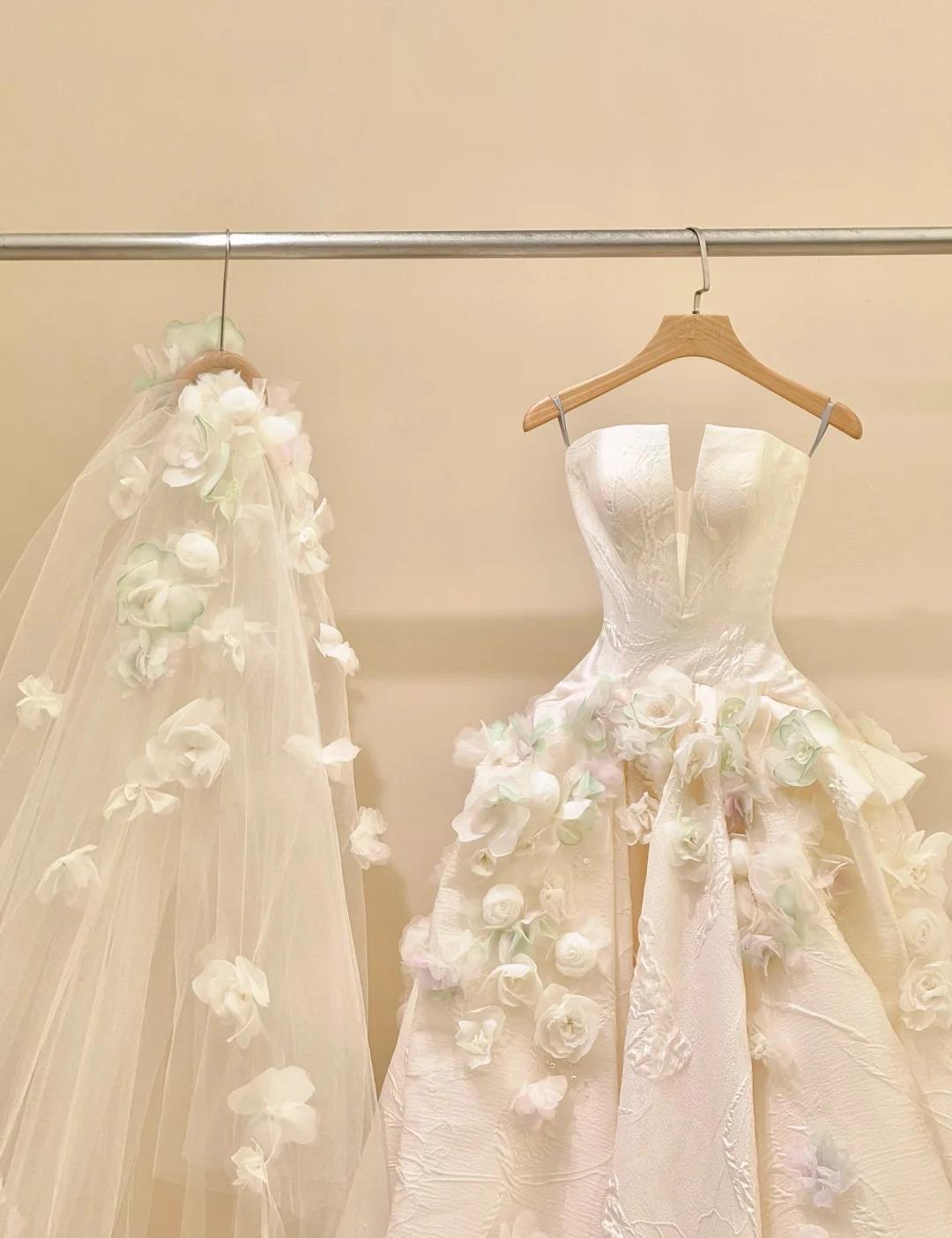 A-Line Spaghetti Strap Satin Long Prom Dress, Beautiful Applique Wedding Dress ED01729