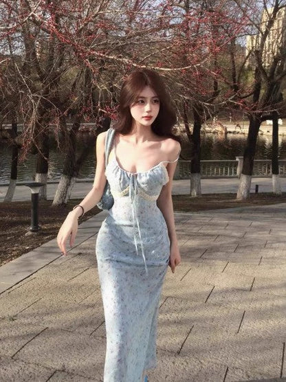 Tea Break French V-neck Floral Sling Dress ED01751