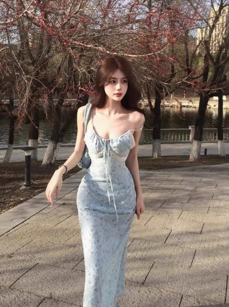 Tea Break French V-neck Floral Sling Dress ED01751