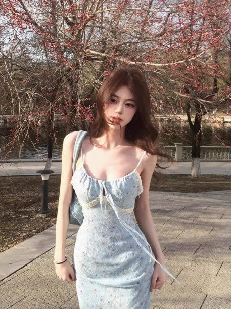 Tea Break French V-neck Floral Sling Dress ED01751