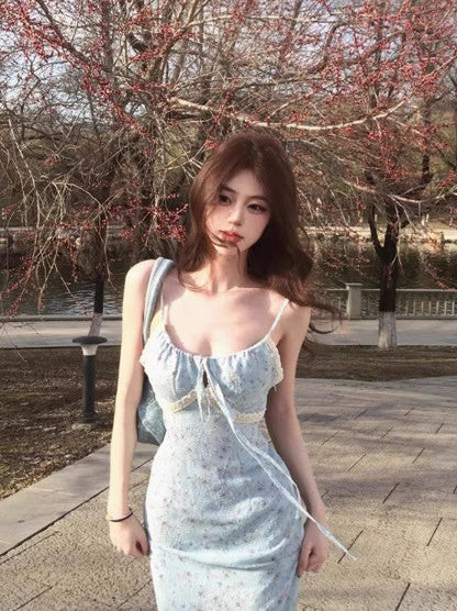 Tea Break French V-neck Floral Sling Dress ED01751