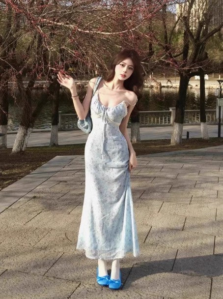 Tea Break French V-neck Floral Sling Dress ED01751