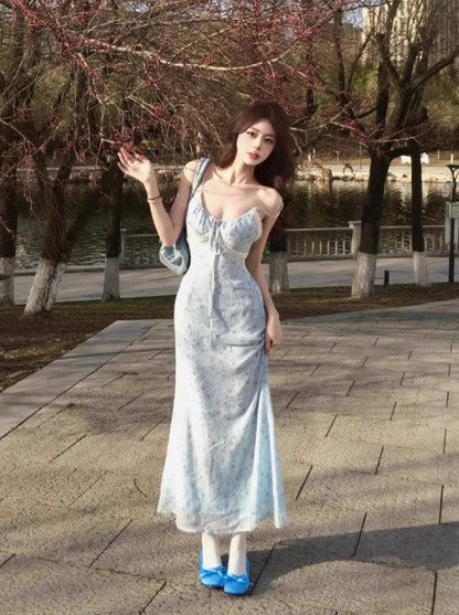 Tea Break French V-neck Floral Sling Dress ED01751