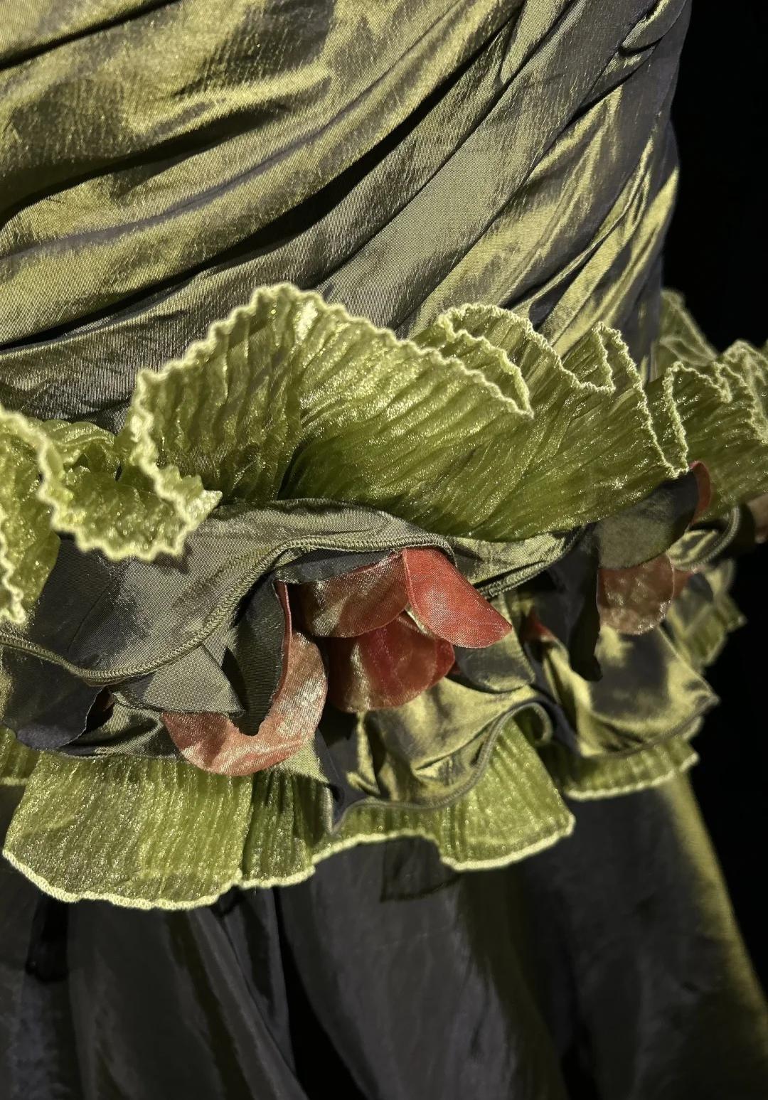 Dark Green Retro Mermaid Irregular Neckline Satin Beaded Long Prom Dress Birthday Graduation Prom Dress ED01776