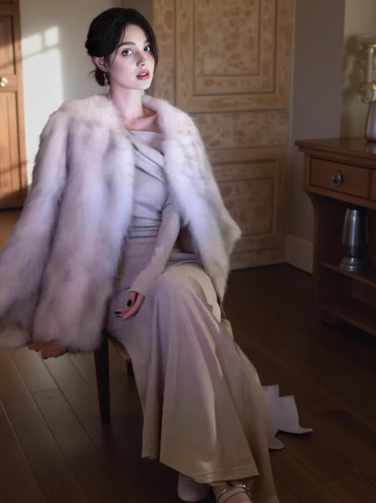 French style drawstring waist long sleeve fishtail dress ED0177