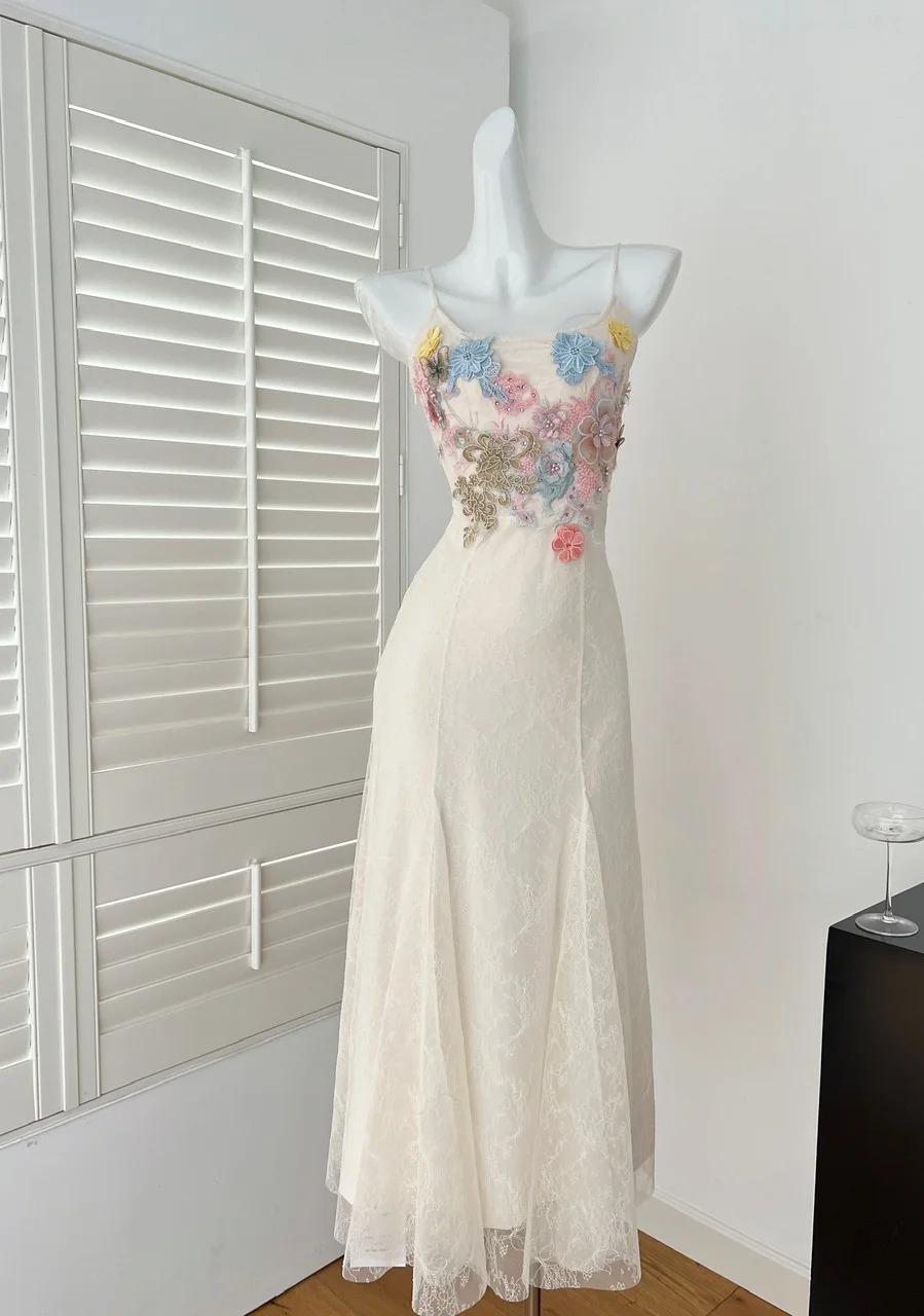 Purple Sweet Lace Applique Spaghetti Strap Mermaid Sleeveless Long Birthday Prom Dress Adult Ceremony Graduation Prom Dress ED01817