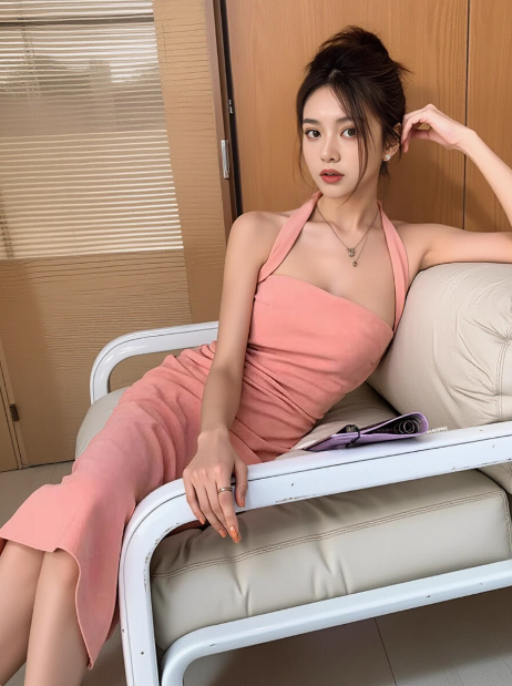 French style backless halter neck dress ED0181