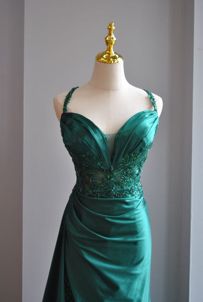 Elegant Green Sweetheart Neck Mermaid Long Prom Dress Gorgeous Formal Evening Dress ED01904