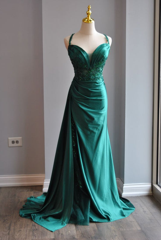 Elegant Green Sweetheart Neck Mermaid Long Prom Dress Gorgeous Formal Evening Dress ED01904
