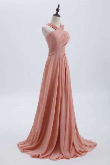 🩷Glam Blush Pink Prom & Wedding Dress-Sweet 16 Chiffon Evening Gown for Graduation & Quinceanera ED01931