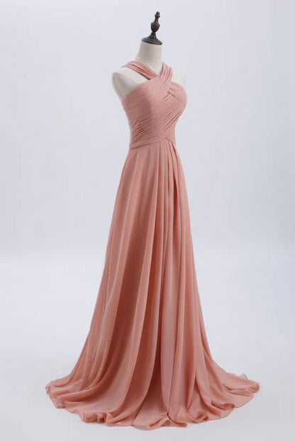 🩷Glam Blush Pink Prom & Wedding Dress-Sweet 16 Chiffon Evening Gown for Graduation & Quinceanera ED01931