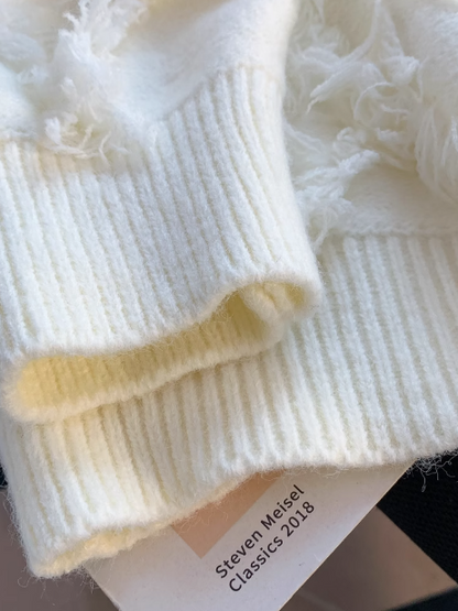 Loose Thickened Fringe Crew Neck long sleeve sweater ED0193