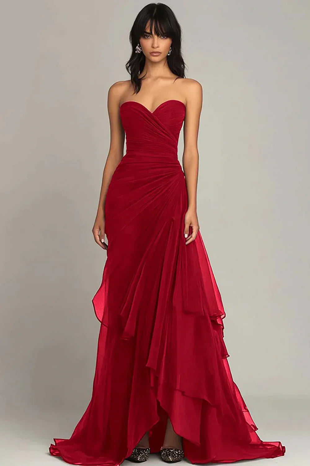 Elegant Dark Green A-Line Sweetheart Tulle Layered Long Prom Dresses Formal Evening Dress ED02017