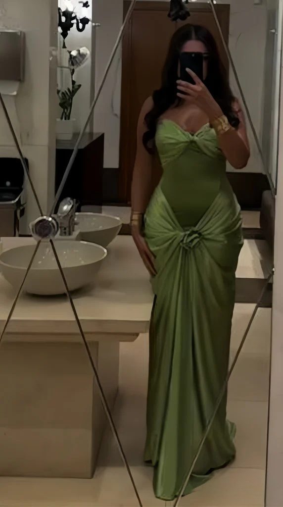 Sexy Green Strapless Mermaid Formal Dresses Sweetheart  Evening Dresses Elegant Satin Long Prom Dresses ED02043