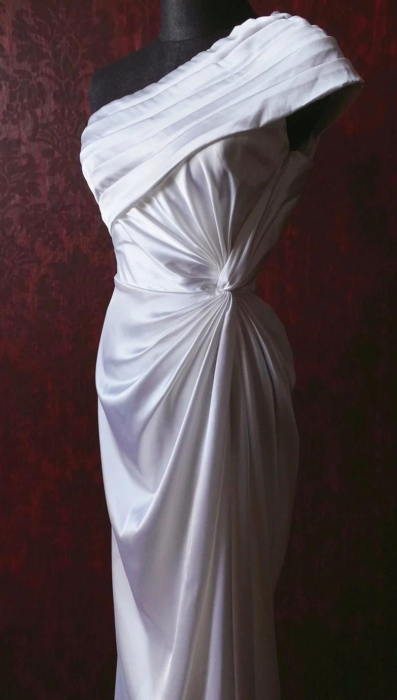 Elegant Dark Purple One Shoulder Satin Sheath Simple Evening Dresses ED02095